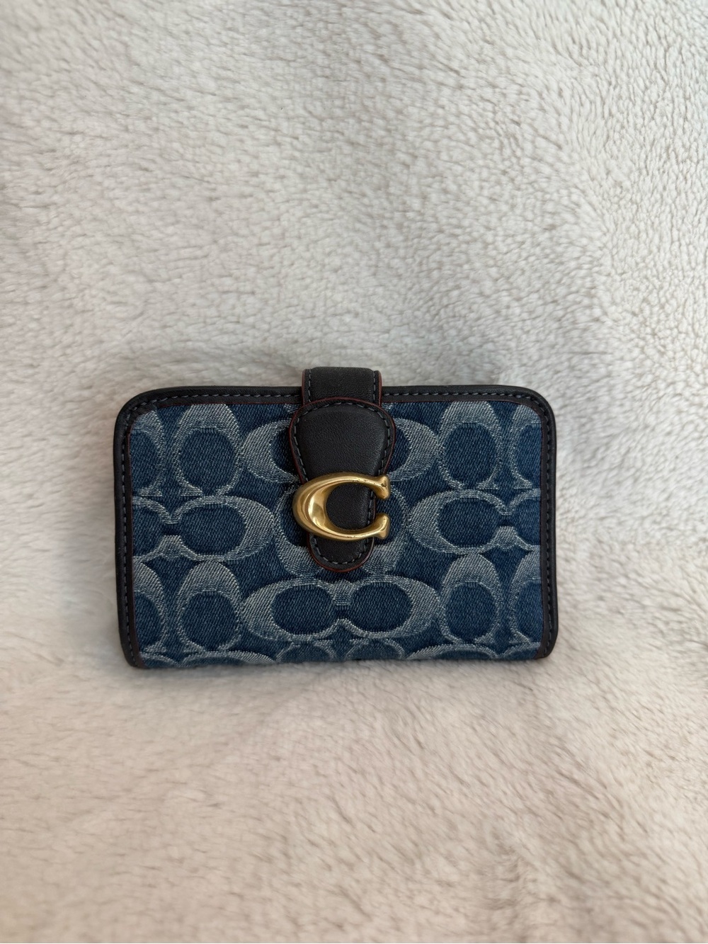 Coach Blue Denim Signature Tabby Wallet